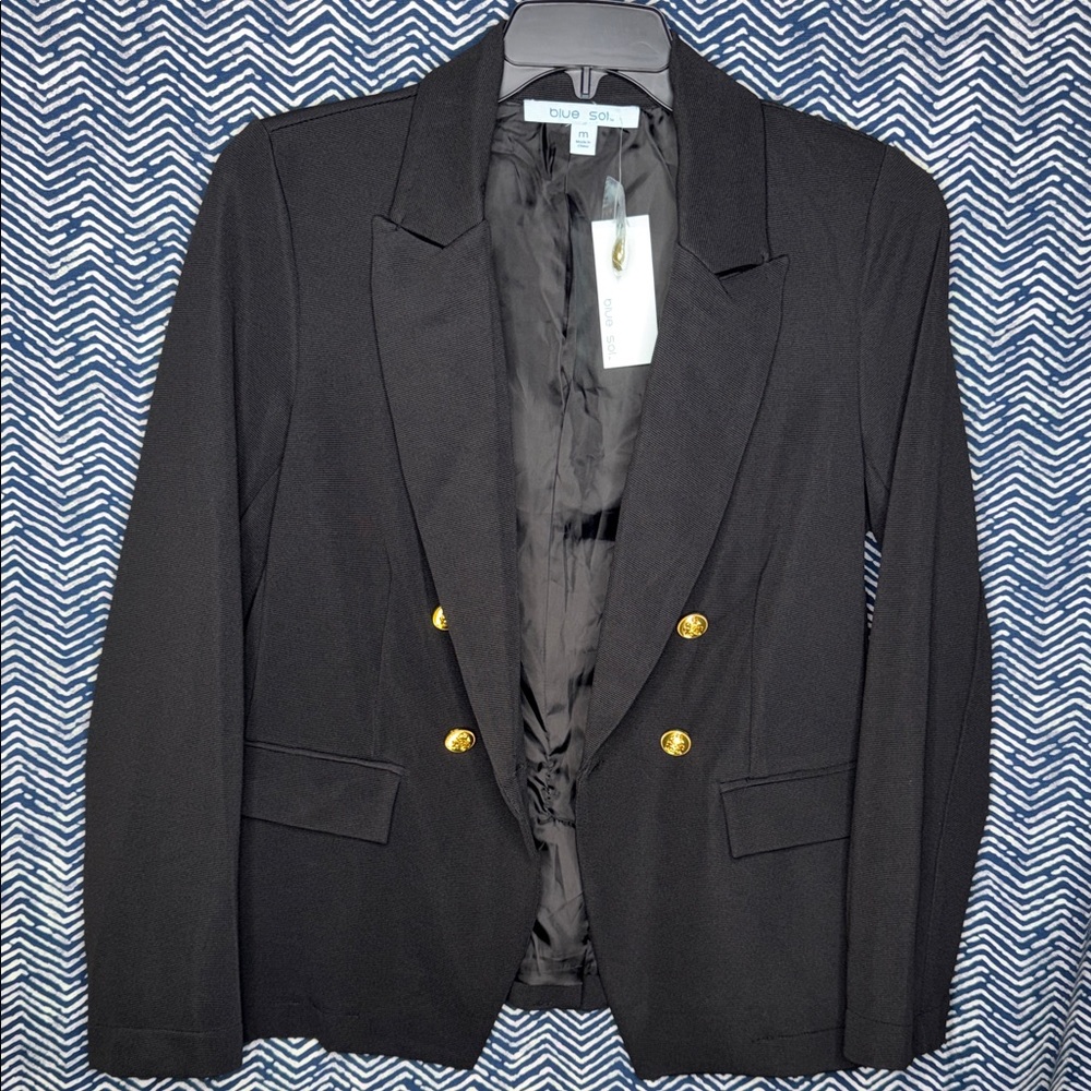 Elegant Black Blazer with Gold Accents